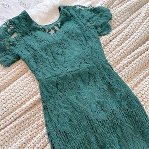 Green lace dress